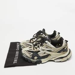 Balenciaga Tricolor Mesh And Faux Leather Runner Low Top Sneakers Size 39