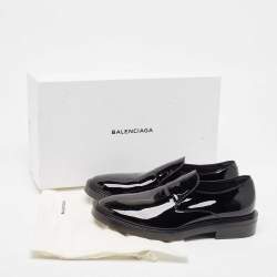 Balenciaga Black Patent Slip On Loafers Size 40