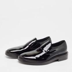 Balenciaga Black Patent Slip On Loafers Size 40