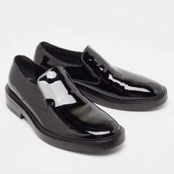 Balenciaga Black Patent Slip On Loafers Size 40