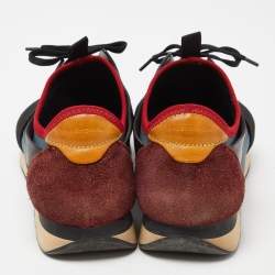 Pre Owned Balenciaga Multicolor Leather, Suede and Mesh Race Runner Sneakers Size 43