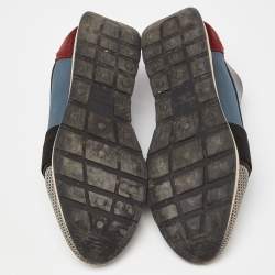 Pre Owned Balenciaga Multicolor Leather, Suede and Mesh Race Runner Sneakers Size 43