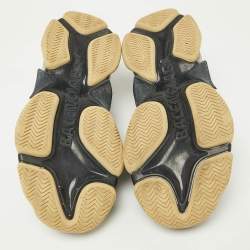 مملوكة مسبقًا Balenciaga Black/Burgundy Suede and Nylon Triple S Sneakers Size 42