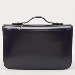 Bally Navy Blue Brushed Leather Deco' Briefcase