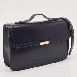Bally Navy Blue Brushed Leather Deco' Briefcase