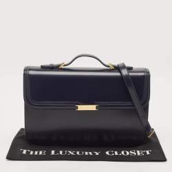 Bally Navy Blue Brushed Leather Deco' Briefcase