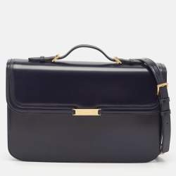 Bally Navy Blue Brushed Leather Deco' Briefcase