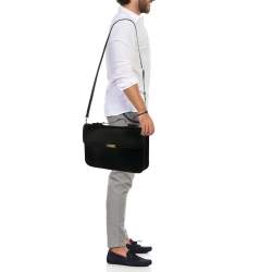 Bally Black Brushed Leather Deco' Briefcase