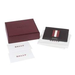Bally Brown Grained Leather Card Holder