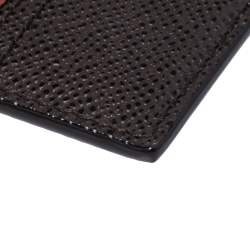 Bally Brown Grained Leather Card Holder