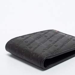 Bally Black Embossed Leather Bifold Wallet