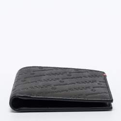 Bally Black Embossed Leather Bifold Wallet