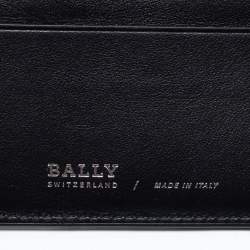 Bally Black Embossed Leather Bifold Wallet