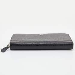Bally Black Leather Zip Around Wallet