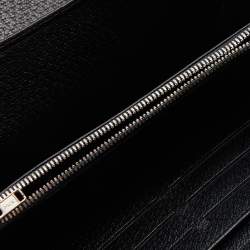 Bally Black Leather Zip Around Wallet