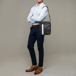 مملوكة مسبقًا Bally Black Leather Serbet Messenger Bag 
