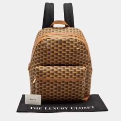 Bally Brown Printed Coated Canvas Bord Trecky Backpack