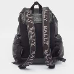 Bally Black Leather Small Crew Backpack