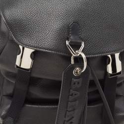 Bally Black Leather Small Crew Backpack