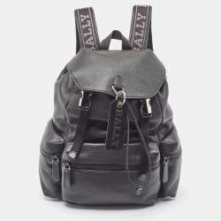 Bally Black Leather Small Crew Backpack