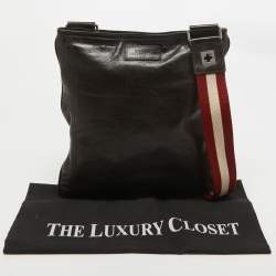 Bally Choco Brown Leather Messenger Bag