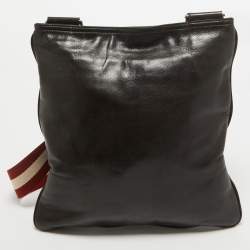Bally Choco Brown Leather Messenger Bag
