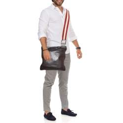 Bally Choco Brown Leather Messenger Bag