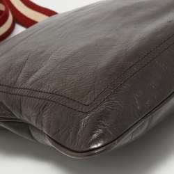 Bally Choco Brown Leather Messenger Bag