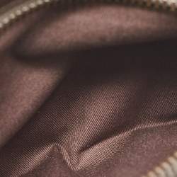 Bally Dark Brown Leather Stripe Wristlet Pouch