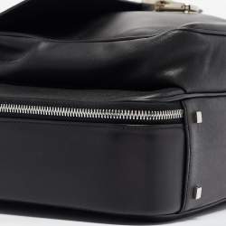 Bally Black Leather Front Pocket Briefcase Bag