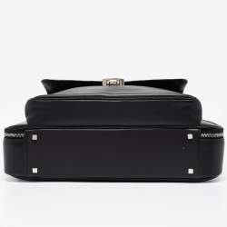 Bally Black Leather Front Pocket Briefcase Bag