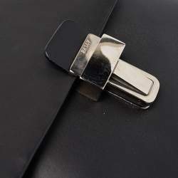 Bally Black Leather Front Pocket Briefcase Bag