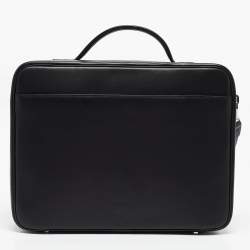 Bally Black Leather Front Pocket Briefcase Bag