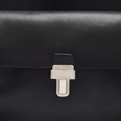 Bally Black Leather Front Pocket Briefcase Bag