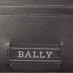 Bally Black Leather Web Detail Bifold Wallet