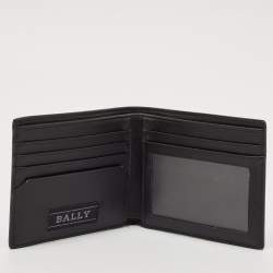 Bally Black Leather Web Detail Bifold Wallet