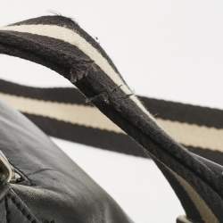 Bally Black Leather Flap Messenger Bag