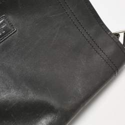 Bally Black Leather Flap Messenger Bag
