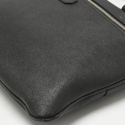 Bally Black Leather Zip Briefcase Bag