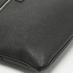Bally Black Leather Zip Briefcase Bag