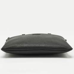 Bally Black Leather Zip Briefcase Bag