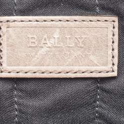 Pre Owned Bally Taupe Leather Laptop Bag