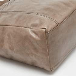 Pre Owned Bally Taupe Leather Laptop Bag