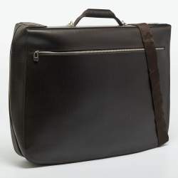 Pre Owned Bally Cacao Leather Travel Garment Bag