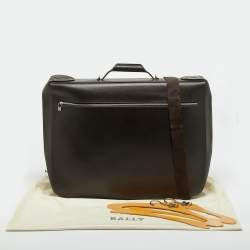 Pre Owned Bally Cacao Leather Travel Garment Bag