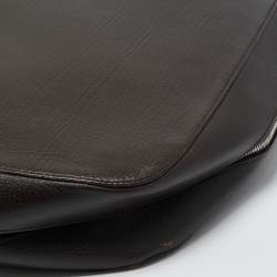 Pre Owned Bally Cacao Leather Travel Garment Bag