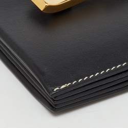 Pre Owned Bally Black Leather Gusset Card Case