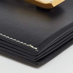 Pre Owned Bally Black Leather Gusset Card Case