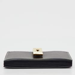 Pre Owned Bally Black Leather Gusset Card Case