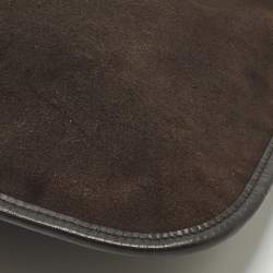 Pre Owned Bally Cairo Dark Brown Leather and Suede Messenger Bag